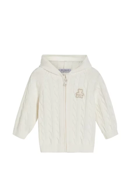 Bluza z kapturem dziecięca Brunello Cucinelli biała