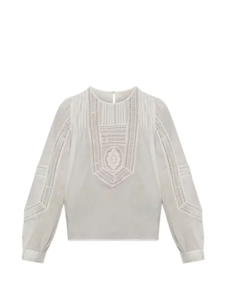 Top Ulla Johnson din dantelă alb