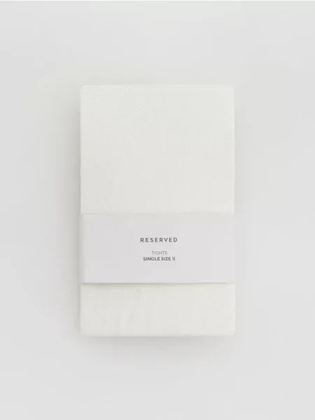 Reserved Мереживні колготки білий