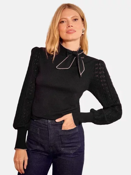 Love & roses Pulover negru alb