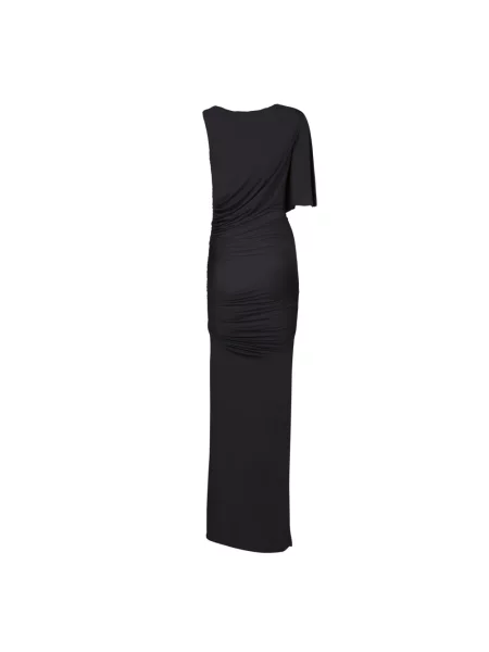 Sukienka maxi Roberto Cavalli asymetryczna czarna