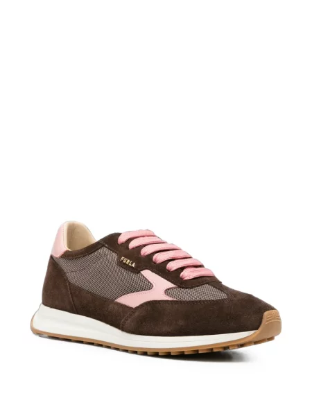 Sneakerși Furla din piele de căprioară maro