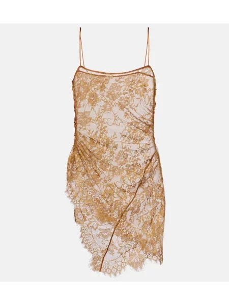 Jedwabny top Jacques Wei brązowy