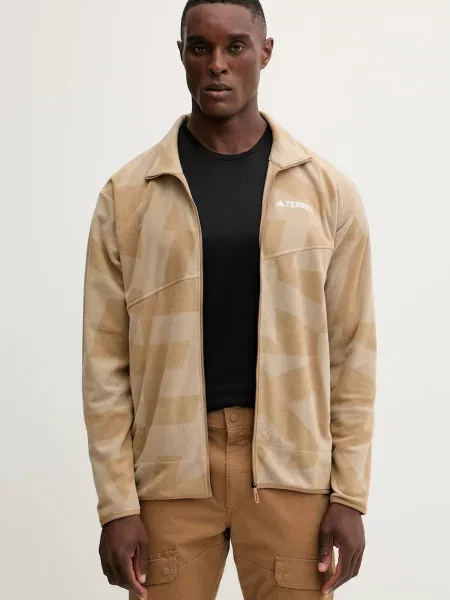 Dukserica od flisa adidas TERREX Multi bez uzorka bež