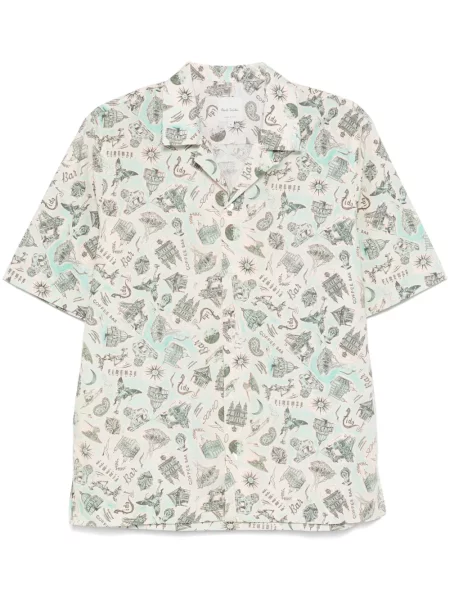 Cămașă Paul Smith cu imagine verde