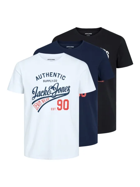 Jack & Jones Set de tricouri﻿ Ethan Colorat alb