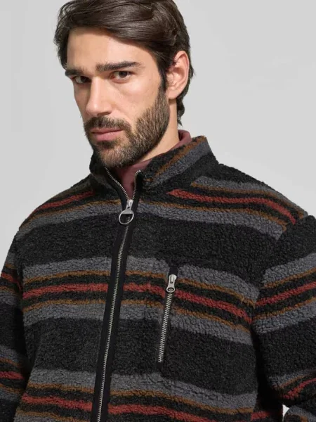 Bluza polarowa o luźnym kroju ze stójką Barbour czarna