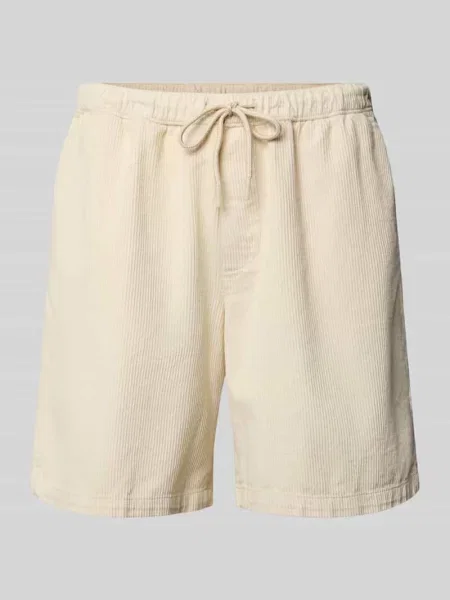 Szorty o kroju regular fit ze sztruksu z elastycznym pasem model ‘BILL’ Jack & Jones białe
