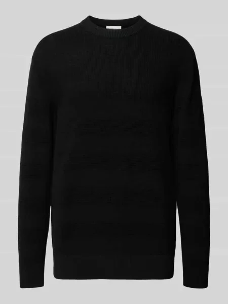 Sweter o kroju regular fit z czystej bawełny Tom Tailor Denim czarny