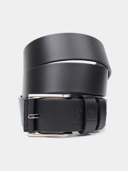 Кожаный ремень Grande Pelle с ремешками черный