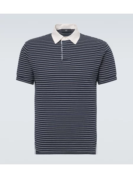 Tricou polo Dunhill cu dungi albastru