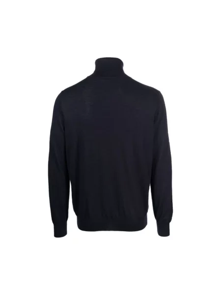 Sweter z golfem La Fileria z kaszmiru niebieski