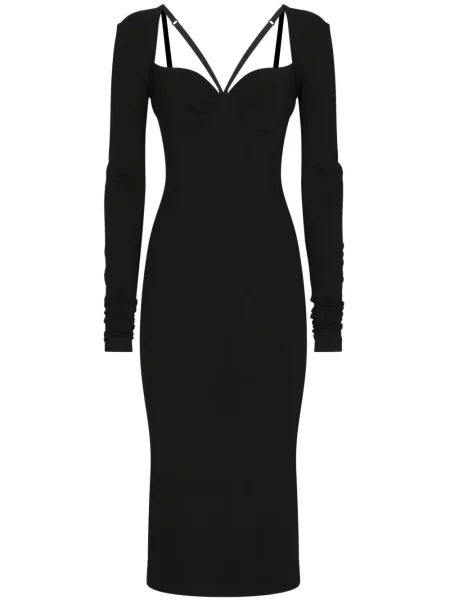Rochie maxi Dolce & Gabbana până la genunchi de costum negru