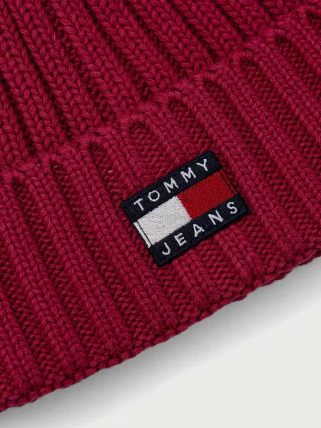 Čiapka Tommy Hilfiger Heritage Tmavo ružová biela