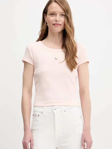 Kratka majica Calvin Klein Jeans roza