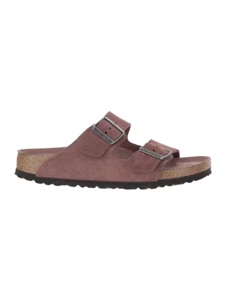 Klapki Birkenstock zamszowe różowe