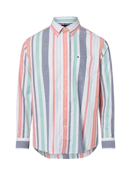 Tommy Hilfiger Koszula Mężczyźni Modern Fit biały|pomarańczowy|wielokolorowy w M biała