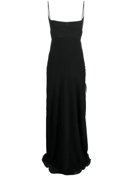 Rochie maxi The Andamane de mătase de costum negru