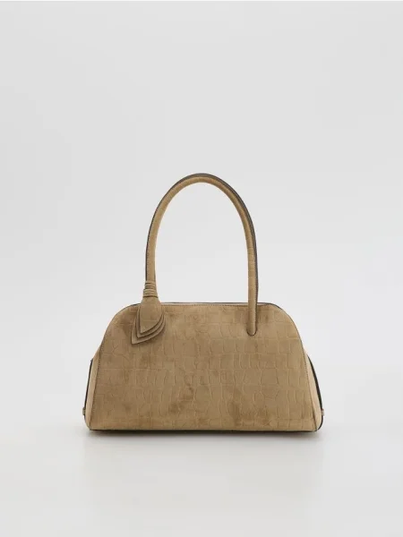 Reserved Geantă din piele ecologică întoarsă bej