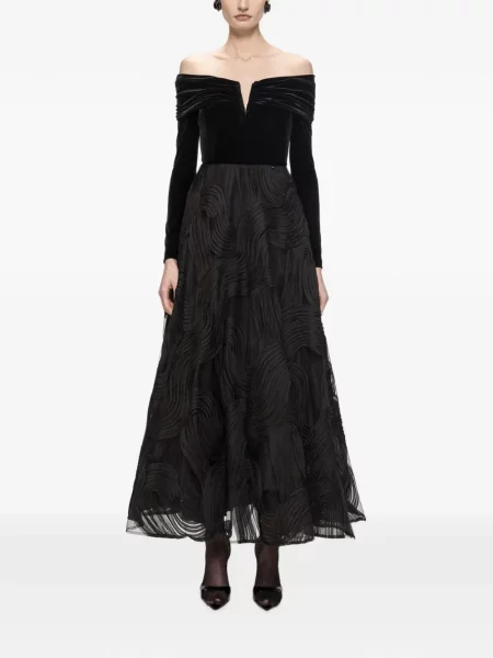 Rochie Nissa de catifea negru