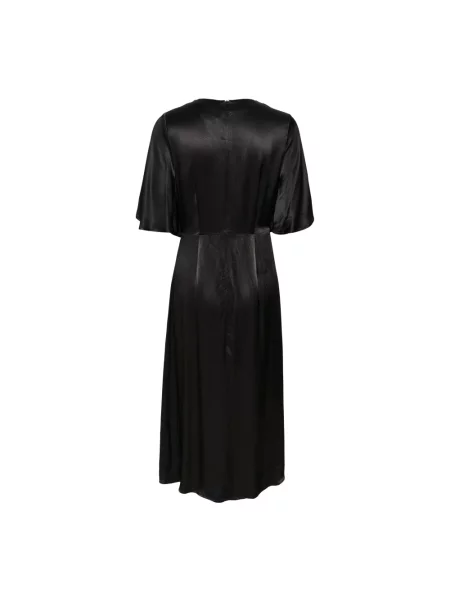 Lniana sukienka midi Soaked In Luxury czarna