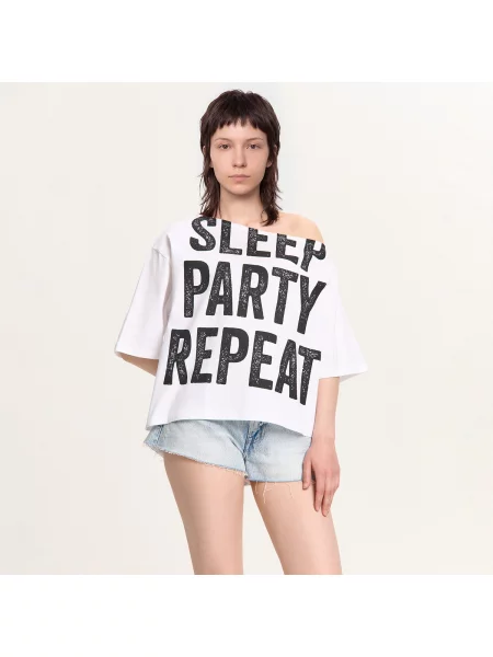Cropp Блузка з написом білий