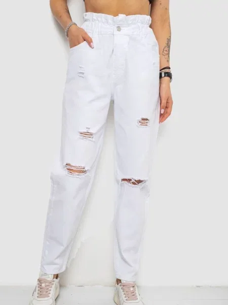 Джинси мом Ager білий