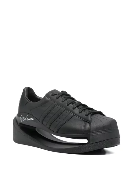 Sneakerși Y-3 din piele cu platformă negru