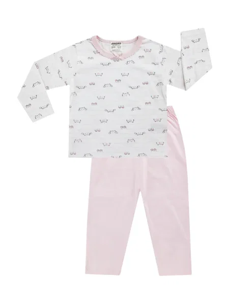 JACKY Pijamale roz / negru alb