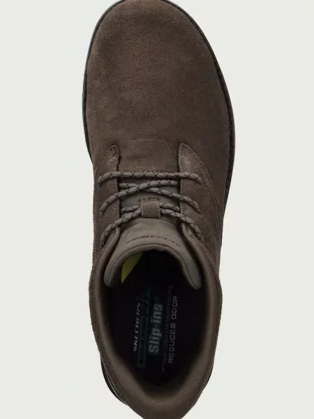 Skechers fűzős csizma férfi bőr QUINTERO DAMIEN zöld