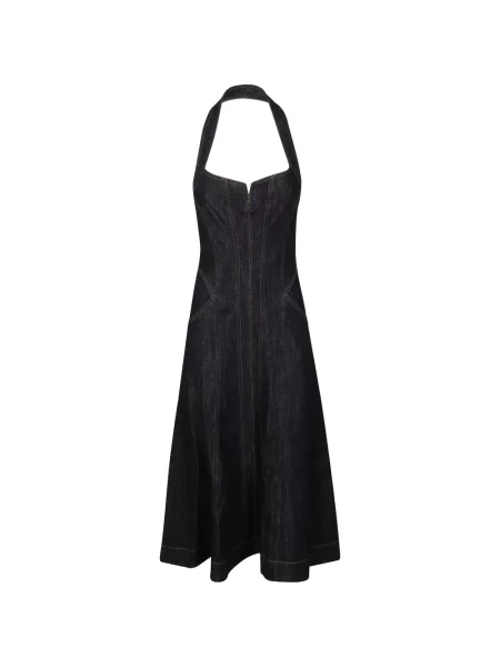 Rochie midi Self-portrait cu gât halter albastru