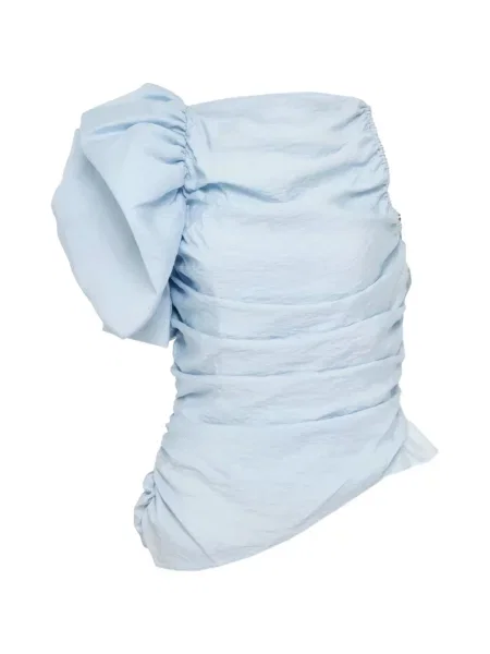 Bluzka Pushbutton na jednym ramieniu niebieska