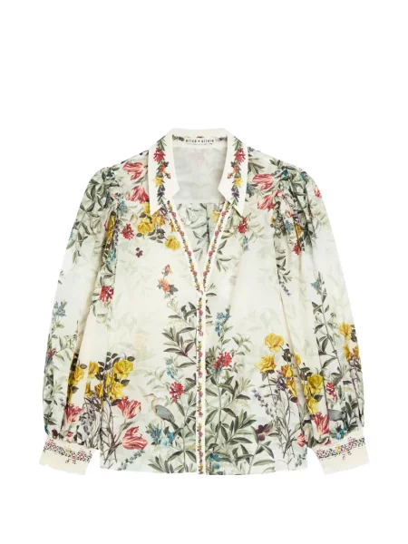 Bluză Alice + Olivia cu model floral cu imagine alb
