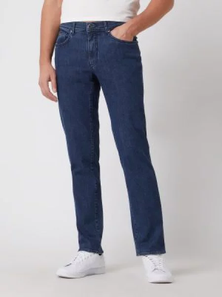 Jeansy o kroju straight fit z dodatkiem streczu model ‘Cadiz’ Brax niebieskie