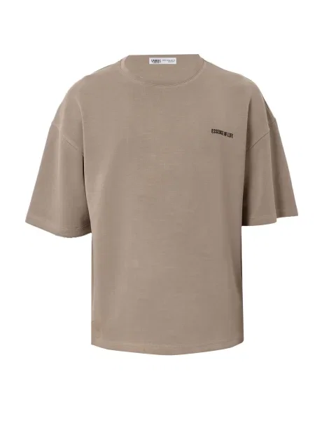 VAMOS CLO Tricou Japanese Iris maro deschis negru