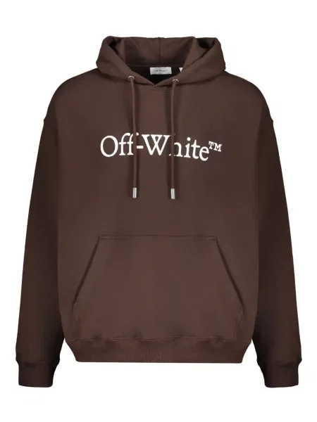 Hanorac cu glugă Off-white cu imagine alb