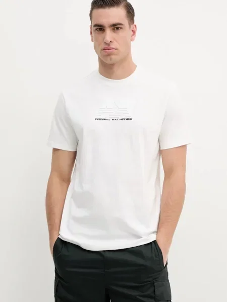 Armani Exchange tricou din barbati cu imprimeu alb