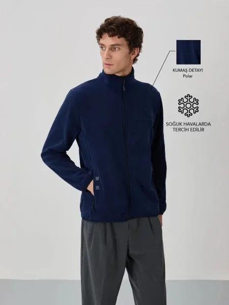 Tommy Life Fleecová mikina námořnická modř