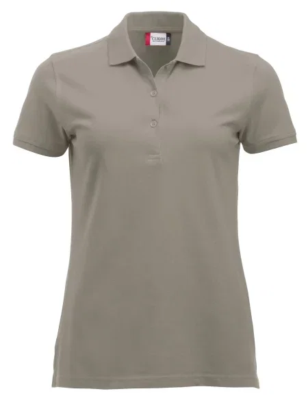 Clique Classic Marion S/S Polo z bawełny nowoczesny krój – silver szara