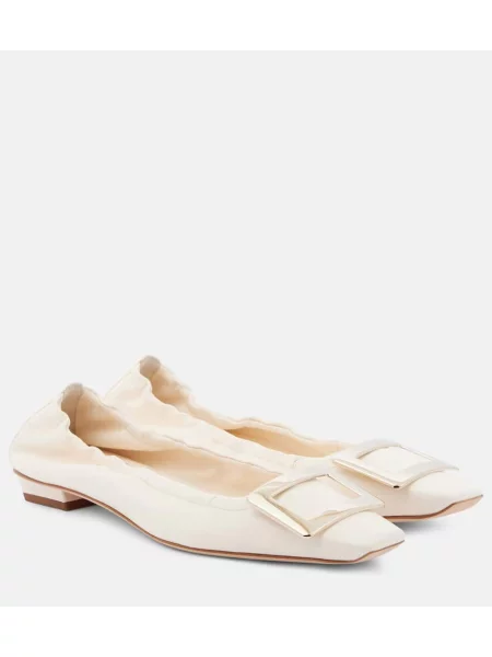 Balerini Roger Vivier din piele alb