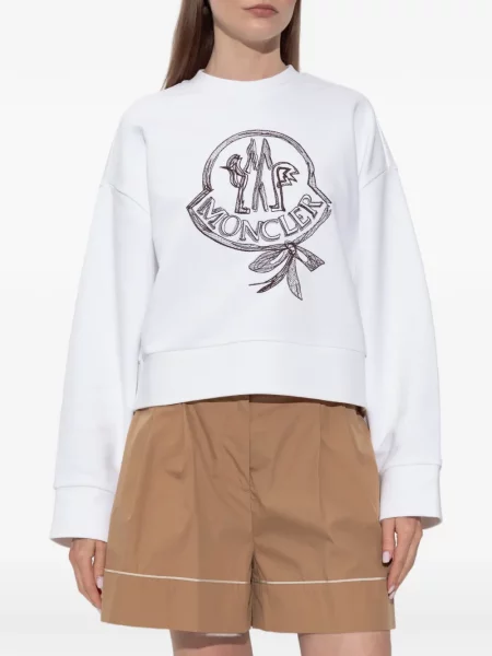 Lung hanorac Moncler cu broderie alb