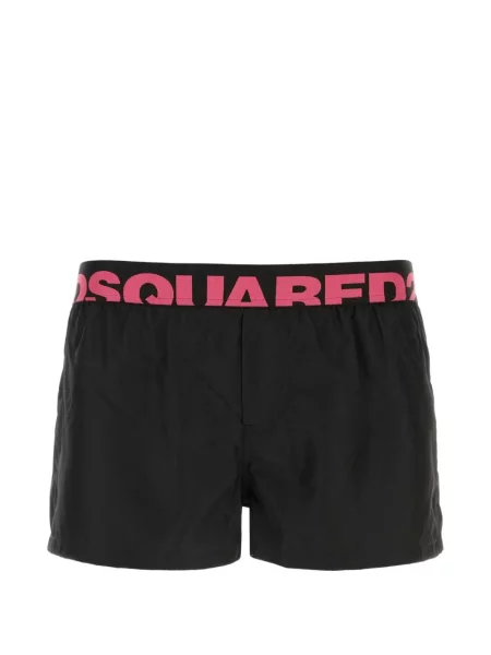 Slip de baie Dsquared2 cu autograf negru