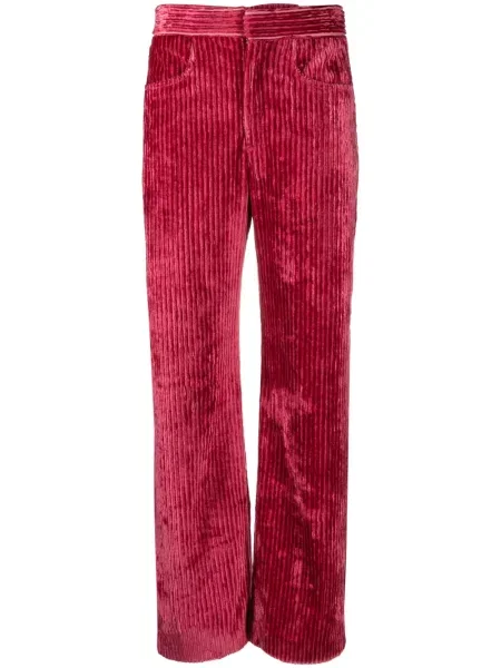 Pantaloni Isabel Marant de catifea cord roz