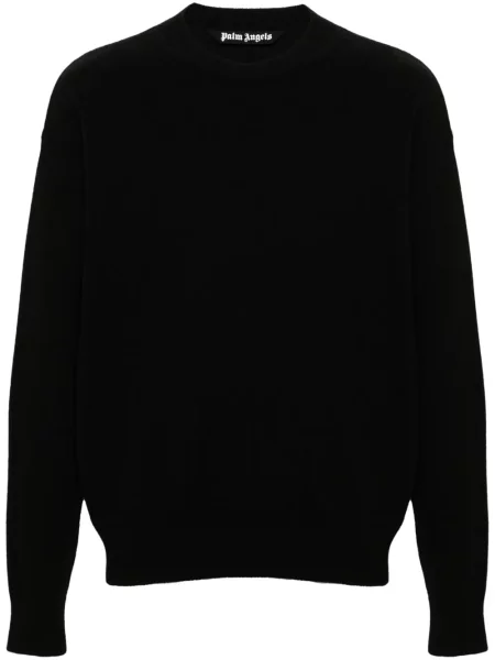 Pulover Palm Angels cu imagine cu decolteu rotund negru