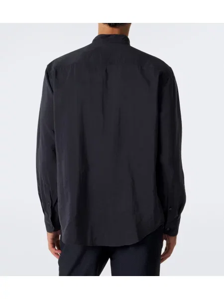 Cămașă Giorgio Armani de mătase albastru