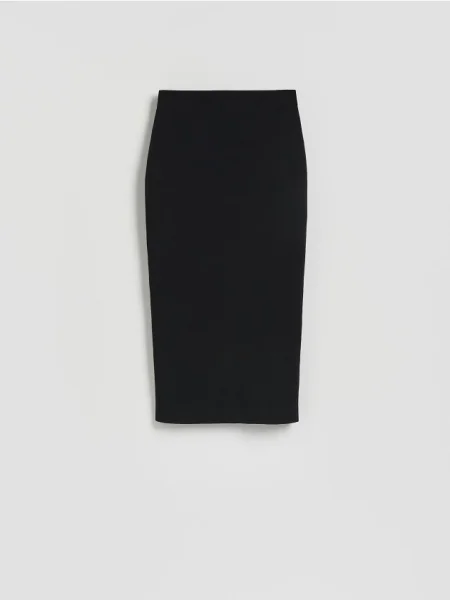 Reserved Fustă midi cu crăpătură negru