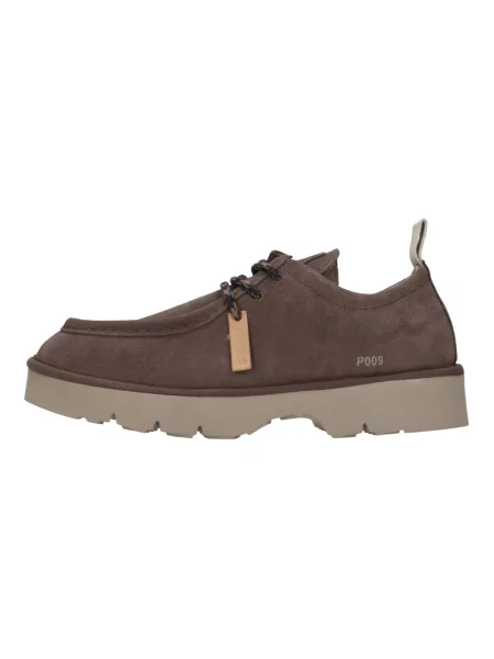Sneakersy Panchic sznurowane skórzane brązowe