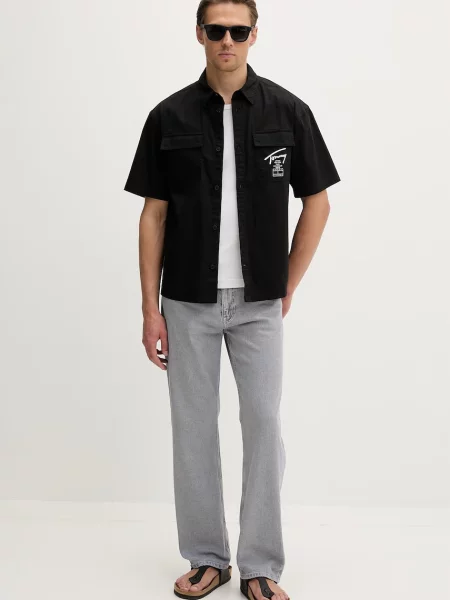 Tommy Jeans blugi straight pentru bărbați gri