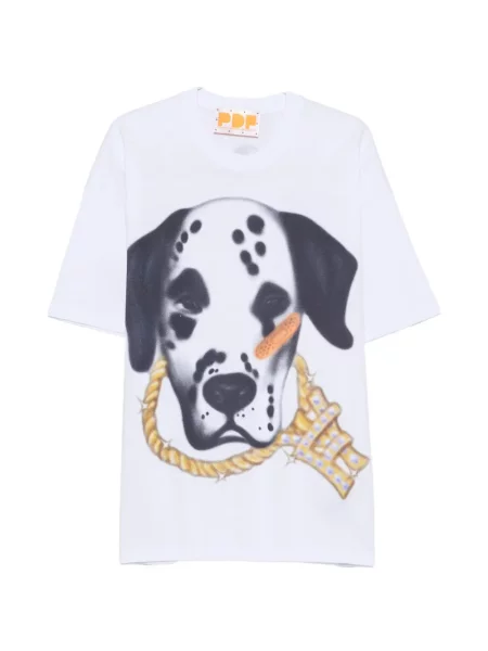 Scurt tricou Pdf cu imagine alb
