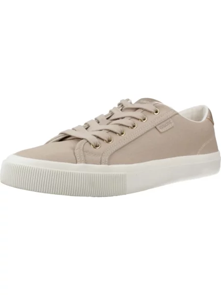 Lniane sneakersy Geox brązowe